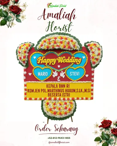 Karangan Papan Bunga Pernikahan di Cihanjuang
